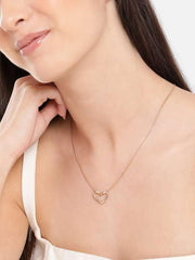 Twisted Heart Pendant Necklace Rose Gold