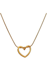 Twisted Heart Pendant Necklace Golden