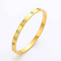 American Diamond-Studded Bangle-Style Bracelet
