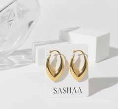 Golden Vee Hoops Earrings