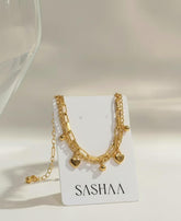 Anti Tarnish Multi Layer Heart Bracelet