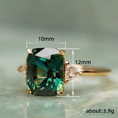 retro square gemstones rings