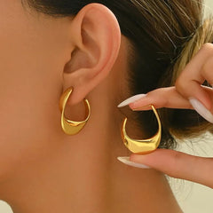 Golden Curve Hoops