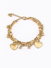 Anti Tarnish Multi Layer Heart Bracelet