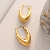 Golden Vee Hoops Earrings