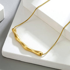 Abstract Bar Snake Chain Necklace