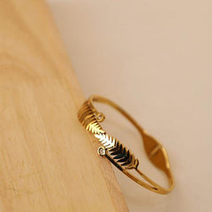 Fern Leaf Zircorn Cuff Bangle Bracelet