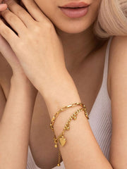 Anti Tarnish Multi Layer Heart Bracelet