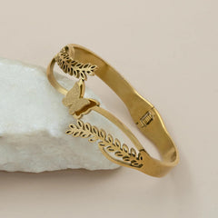 Butterfly & Leaf Cuff Bracelet