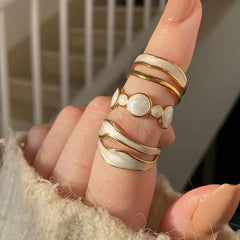 PVD Coated 18K Gold Plated Heart Shape Floral 304 Stainless Steel Modern Style Commute Waterproof Non Tarnish Rings