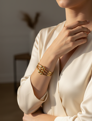 Sphere Multi-Strand Bangle Bracelet