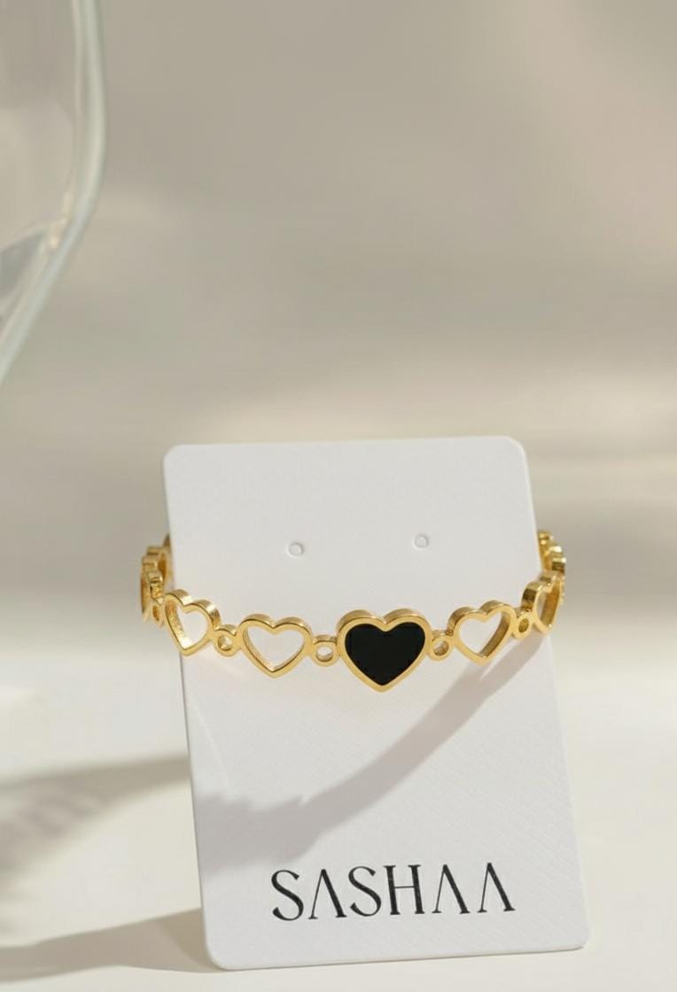 Dainty Heart Enamel Bracelet