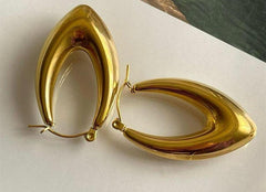 Golden Vee Hoops Earrings