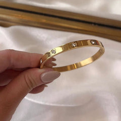 American Diamond-Studded Bangle-Style Bracelet