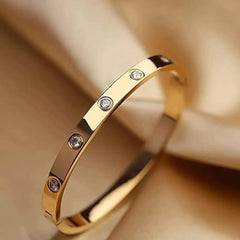 American Diamond-Studded Bangle-Style Bracelet