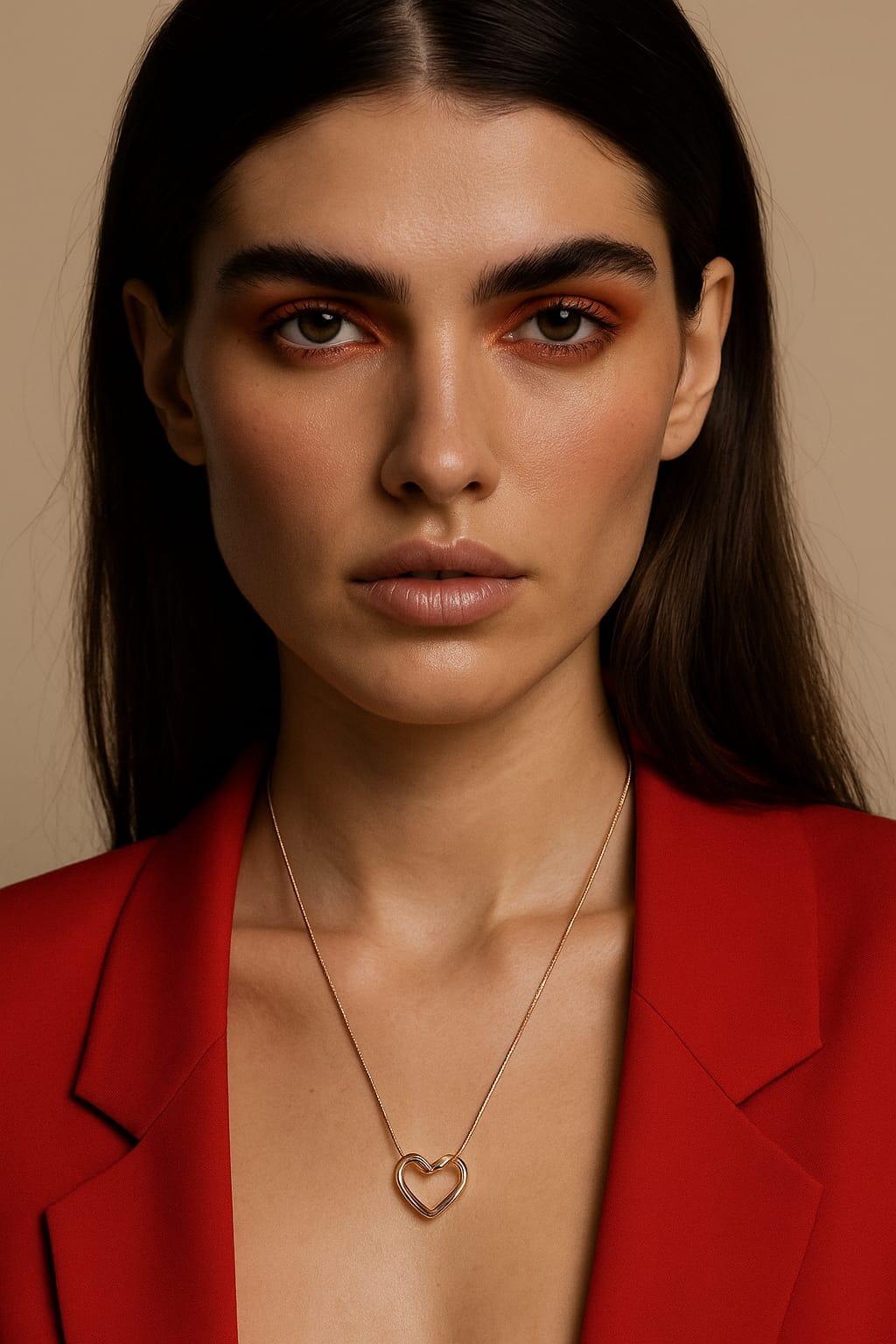 Twisted Heart Pendant Necklace Rose Gold