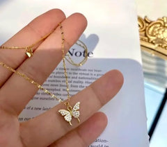 Double Butterfly Necklace