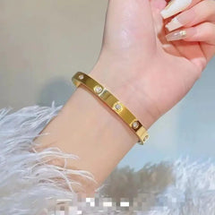 American Diamond-Studded Bangle-Style Bracelet