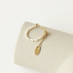 Fashion solid color pearl beaded women_s rings