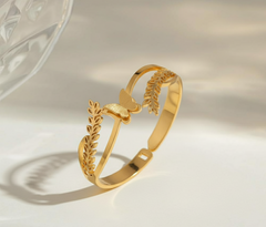 Butterfly & Leaf Cuff Bracelet