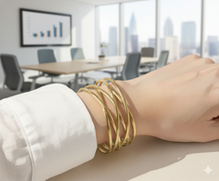 Multi Layer Cross Wire Cuff Bracelet