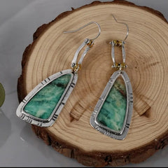 Handmade Enamel Hollow Out Spiral Metal Earrings Geometric Pattern Vintage Style Women_s Jewelry Dangle Earrings